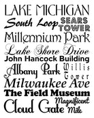 Chicago Neighbourhood Print Typography Scroll