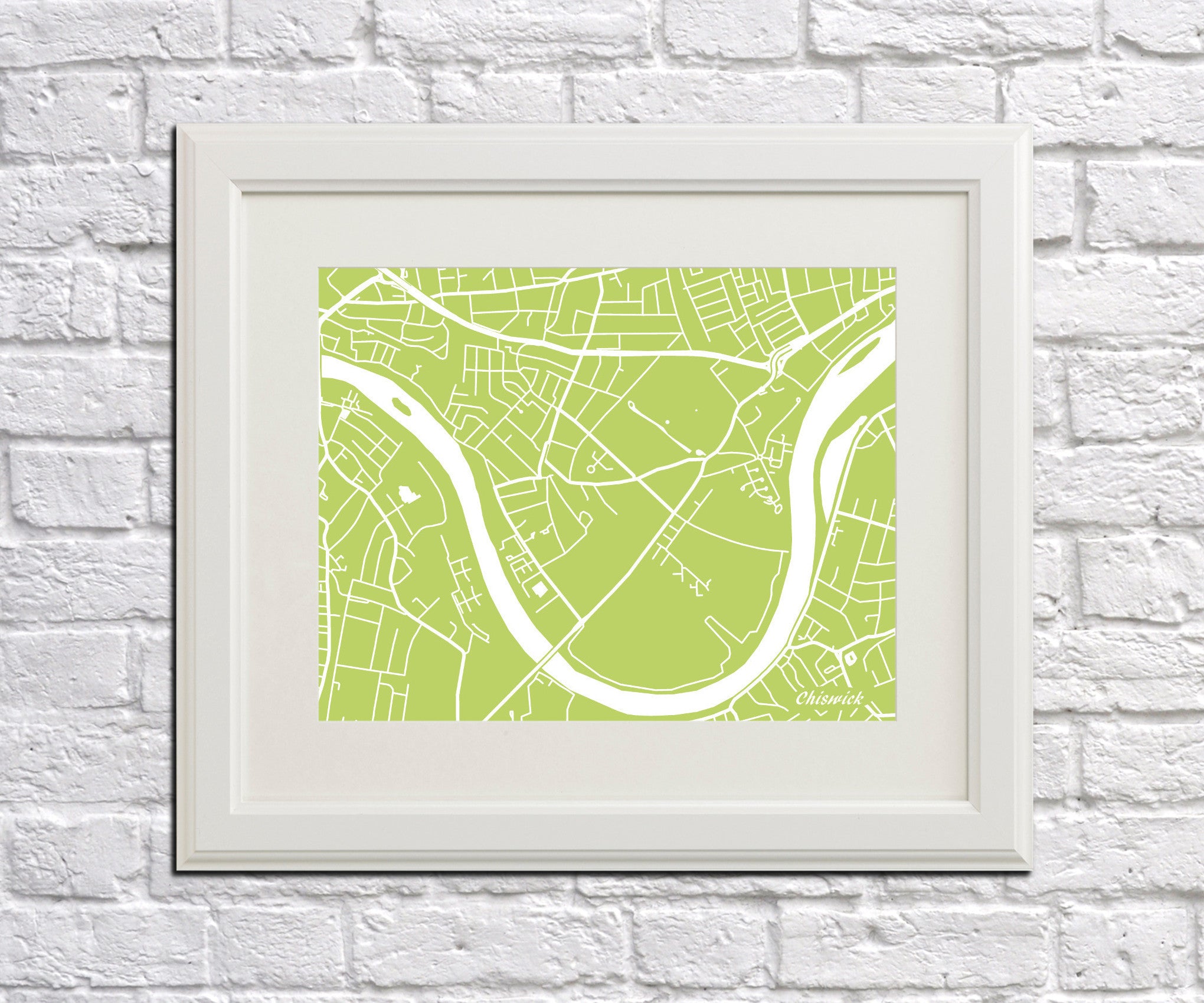 Chiswick London City Street Map Print Feature Wall Art Poster