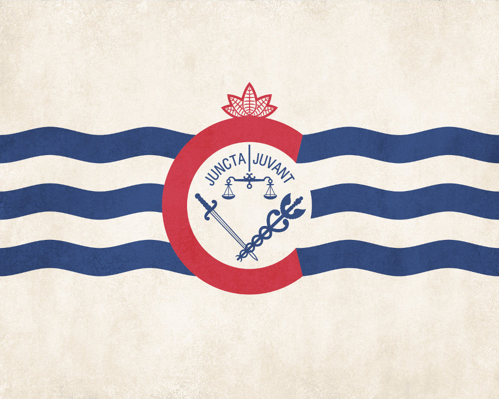 Cincinnati Ohio City Flag Print