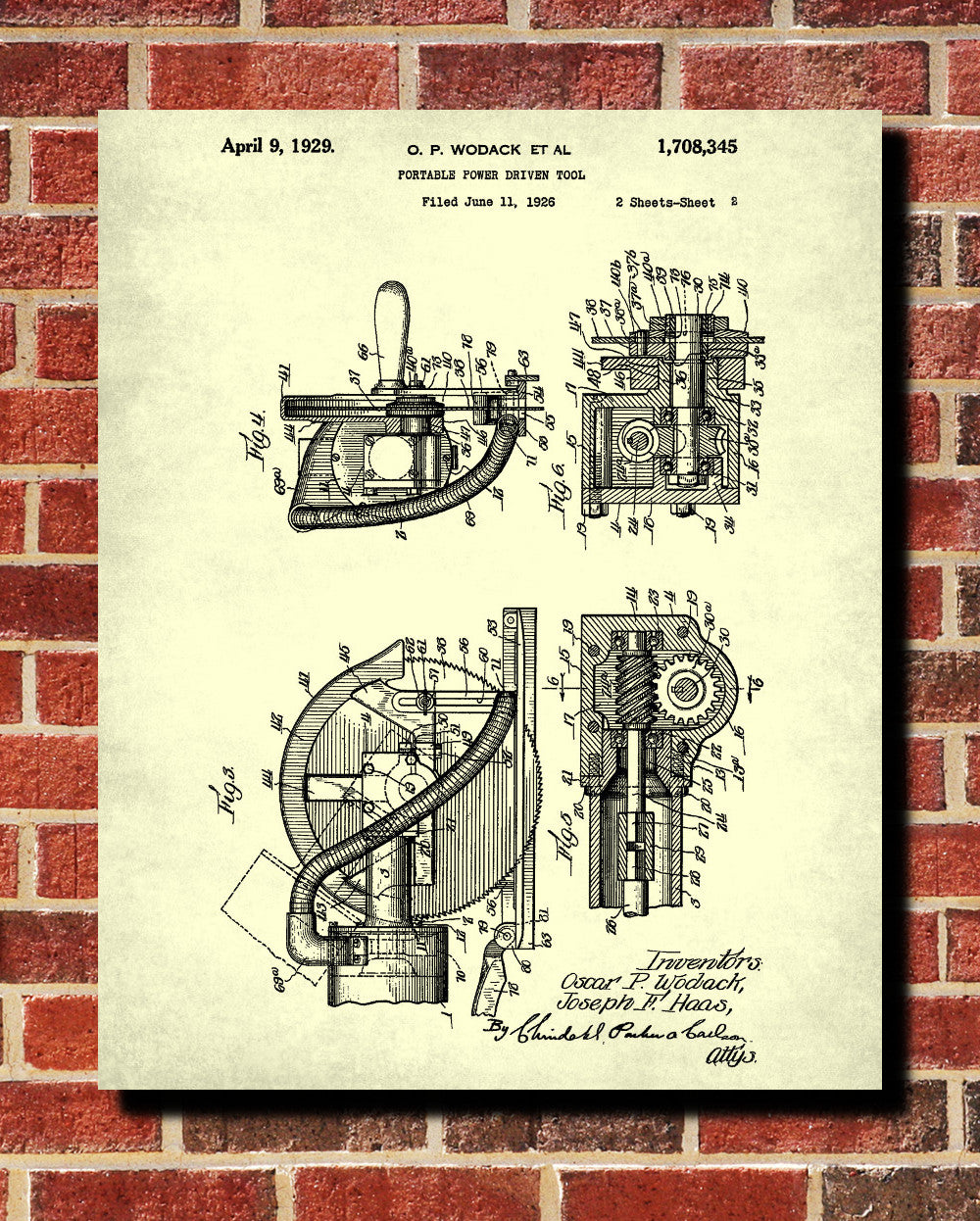 Circular Saw Blueprint Power Tools Patent Workshop Art - OnTrendAndFab