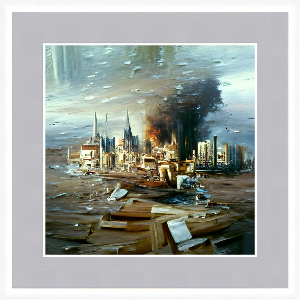 City Apocalypse,Framed Abstract Fine Art Print
