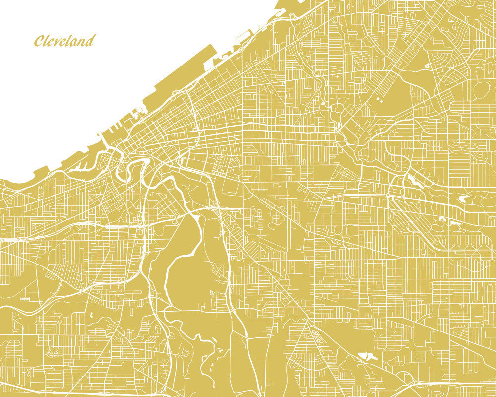 Cleveland City Street Map Print Custom Map Poster - OnTrendAndFab