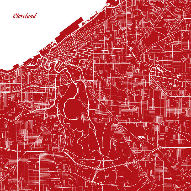 Cleveland City Street Map Custom Wall Map Poster - OnTrendAndFab