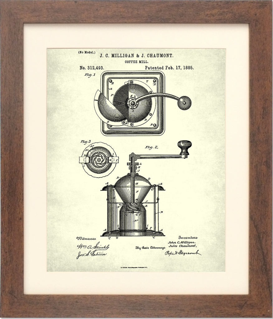 Coffee Grinder Framed Patent Print Limited Edition