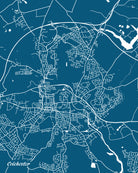 Colchester City Street Map Print Modern Art Poster