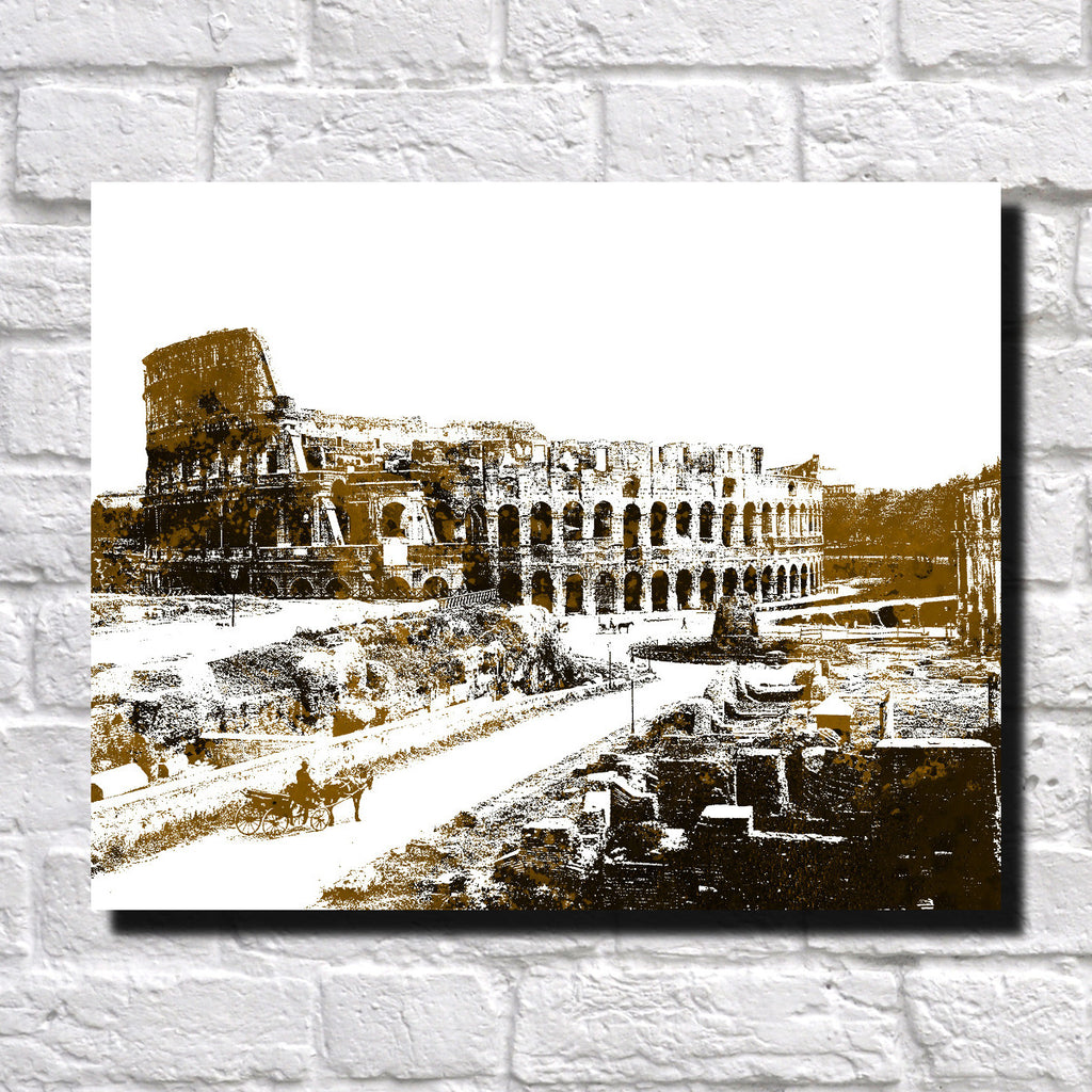 Rome Colosseum City Skyline Print Landscape Poster Feature Wall Art