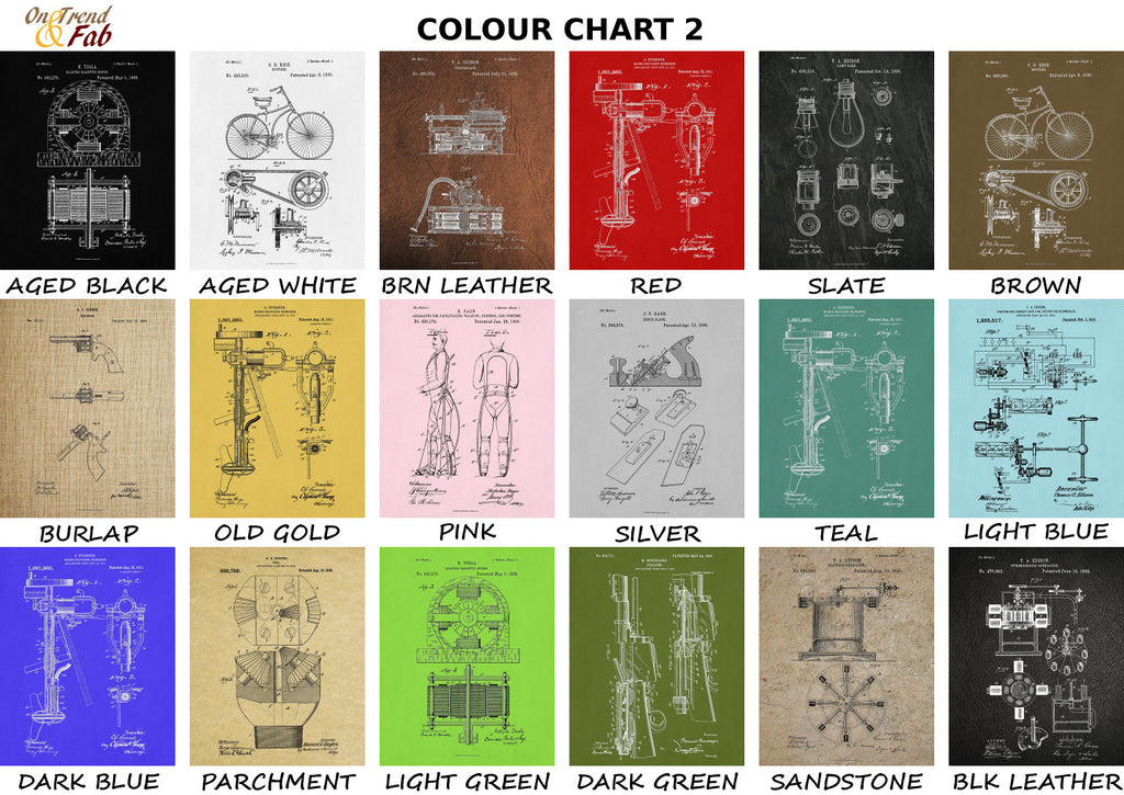 patent prints colour choices set 2