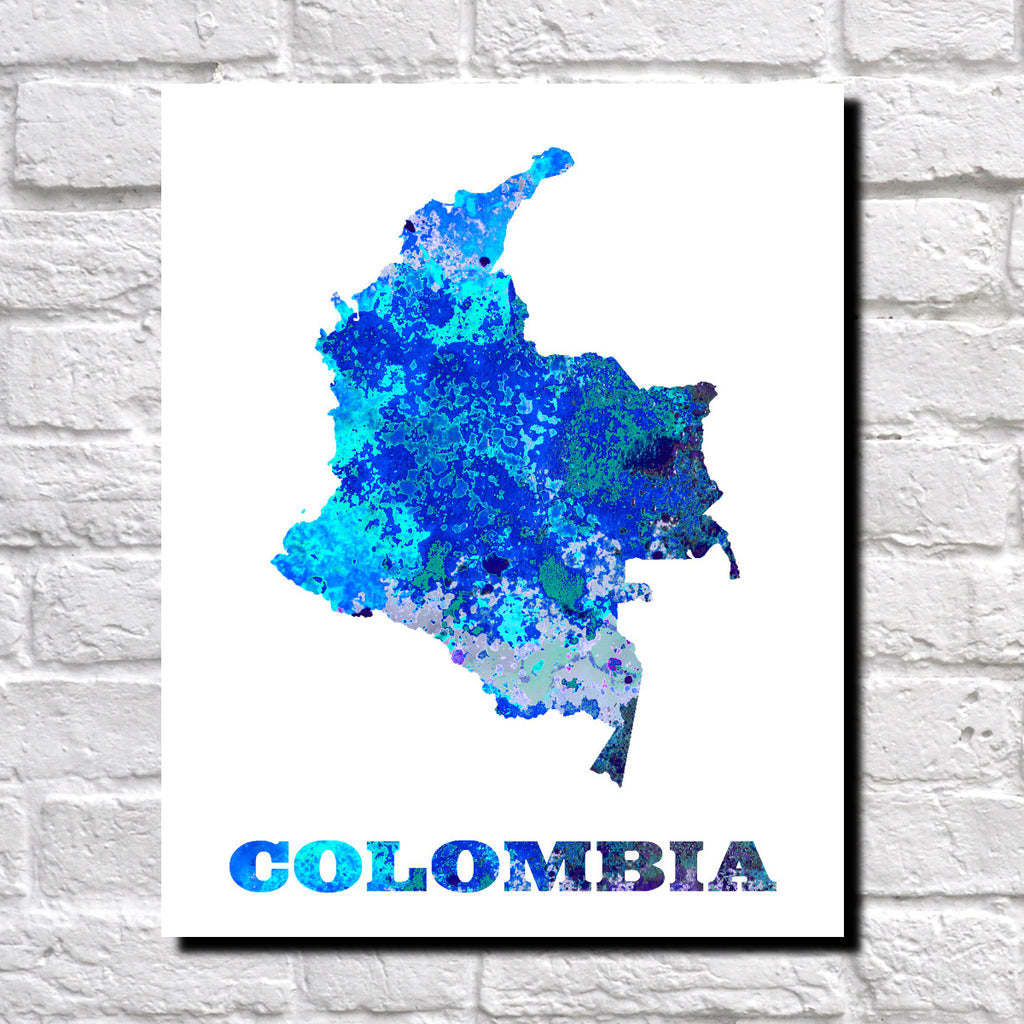Colombia Map Print Outline Wall Map of Colombia