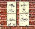 Construction Equipment Posters, Set 4 Mining Patent Prints