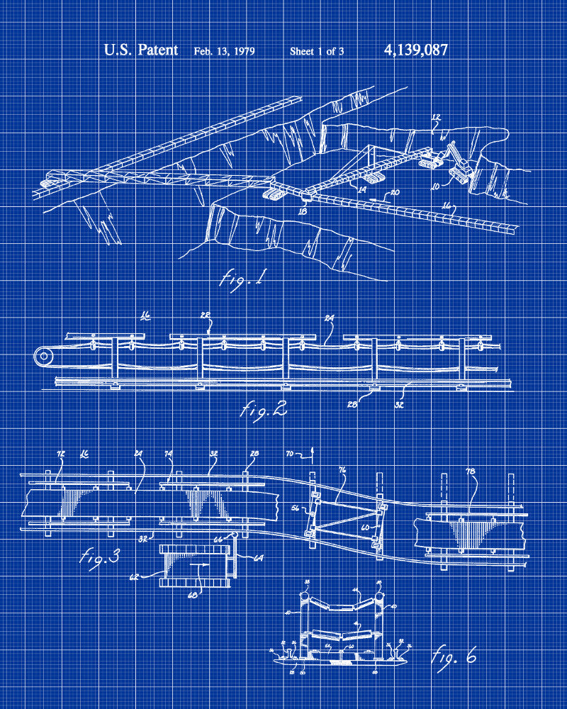 Mining Belt Conveyor Patent Print Gold Rush Poster