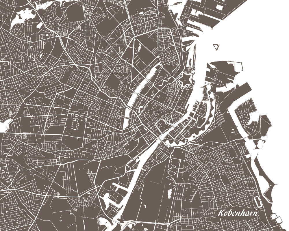 Copenhagen City Street Map Print Custom Map Poster - OnTrendAndFab