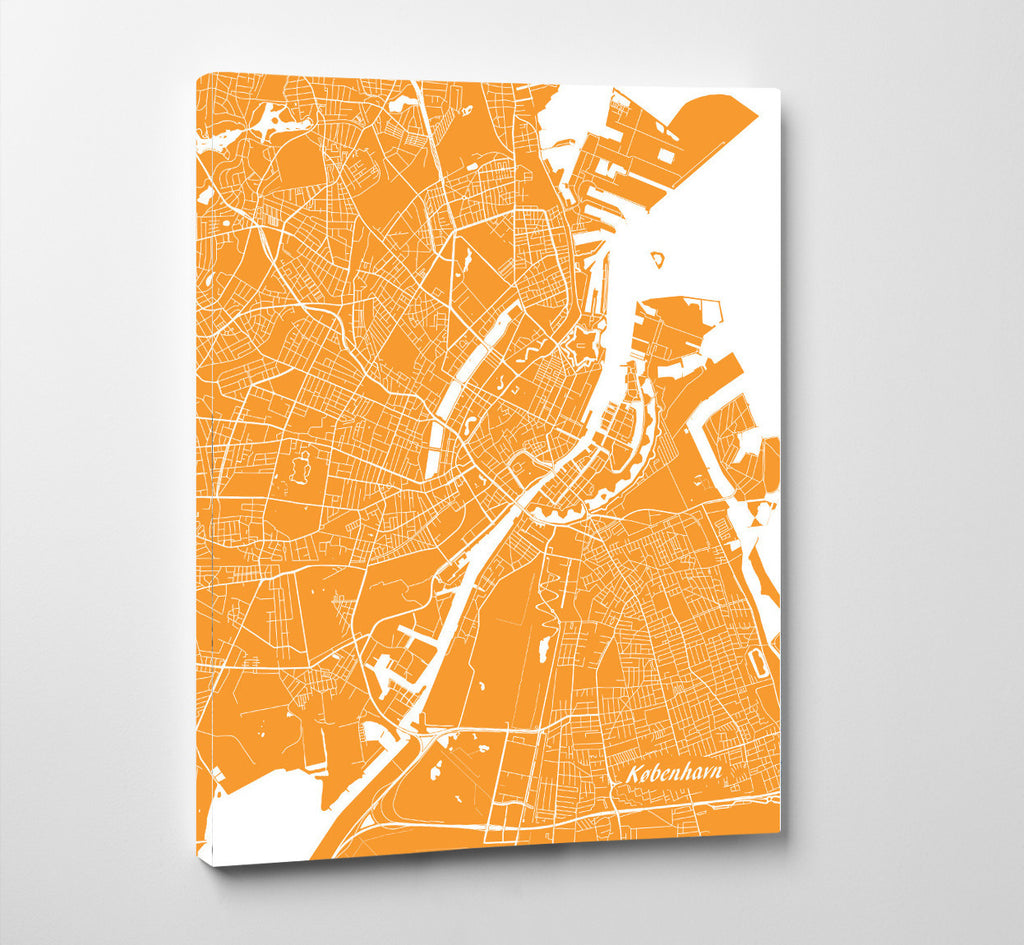 Copenhagen City Street Map Print Custom Map Poster - OnTrendAndFab