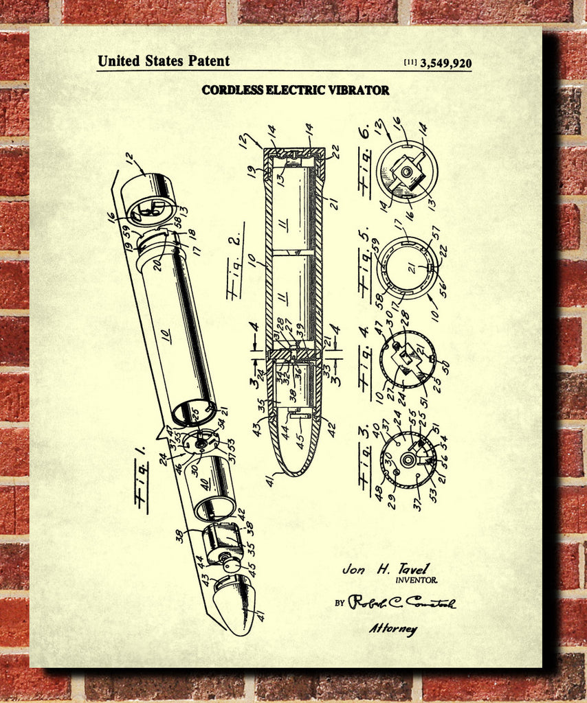 Cordless Electric Vibrator Patent Print