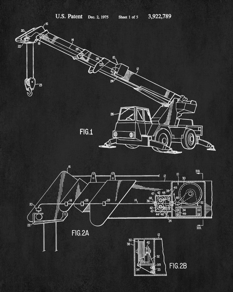 Crane Patent Print Building Poster Construction Blueprint
