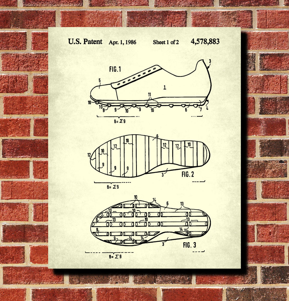 Curling Shoes Patent Print Winter Sports Blueprint Poster