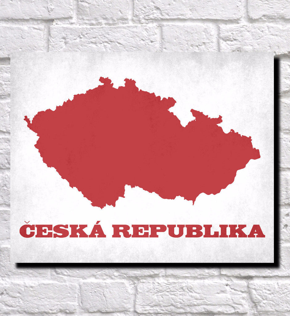 Czech Republic Map Print Outline Wall Map of Czech Republic