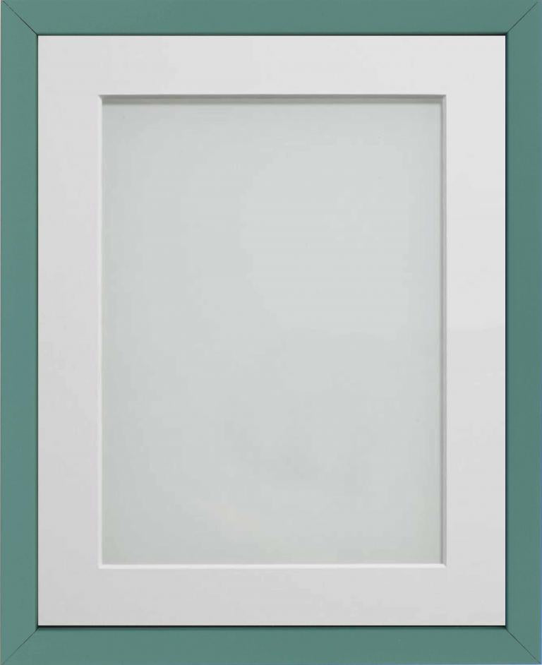 Two Tone Painted Green Grey Wooden Frames For Prints - Landscape and Portrait Formats
