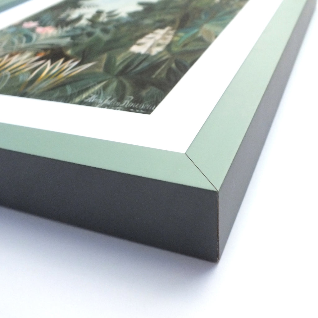 Two Tone Painted Green Grey Wooden Frames For Prints - Landscape and Portrait Formats