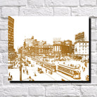 Detroit City Skyline Print Vintage Landscape Poster Feature Wall Art