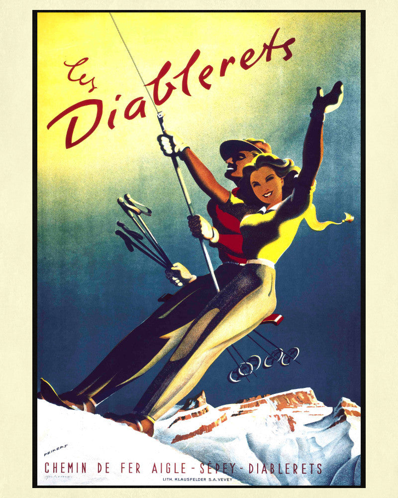 Les Diablerets Switzerland Print Vintage Travel Poster Art - OnTrendAndFab