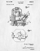 Diesel Engine Patent Print Garage Blueprint Workshop Poster