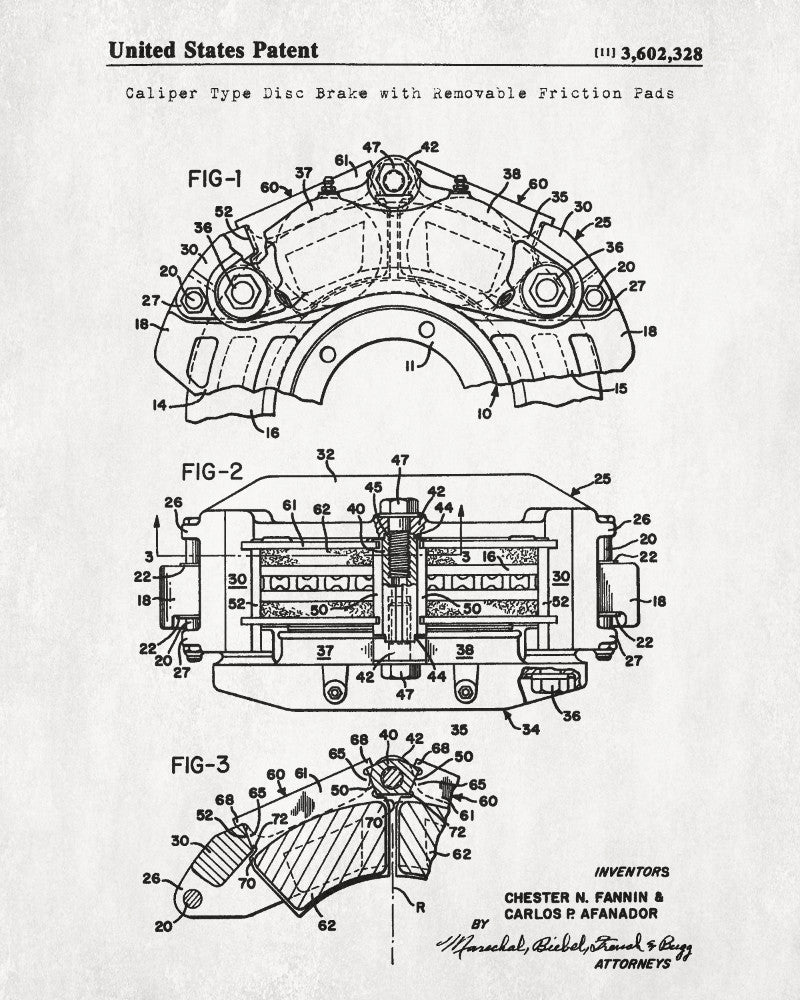 Disc Brake Patent Print Garage Blueprint Workshop Poster