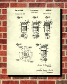 Diesel Engine Blueprint Garage Patent Print Workshop Poster