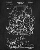 Diving Helmet Patent Print Dive Blueprint Marine Poster