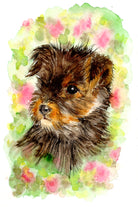 Yorkshire Terrier Puppy Watercolour Print, Andi Lucas Wildlife Art