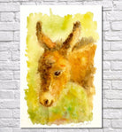 Donkey Watercolour Print, Andi Lucas Wildlife Art