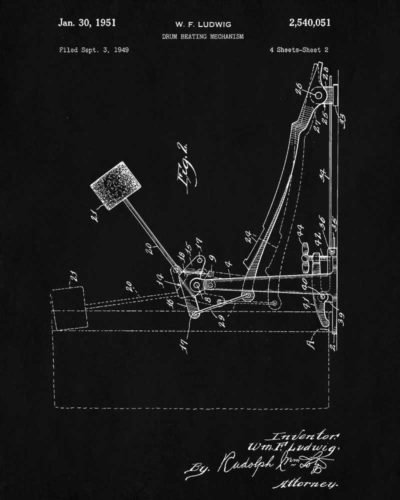 Drum Kick Patent Print Drumming Blueprint Music Poster - OnTrendAndFab