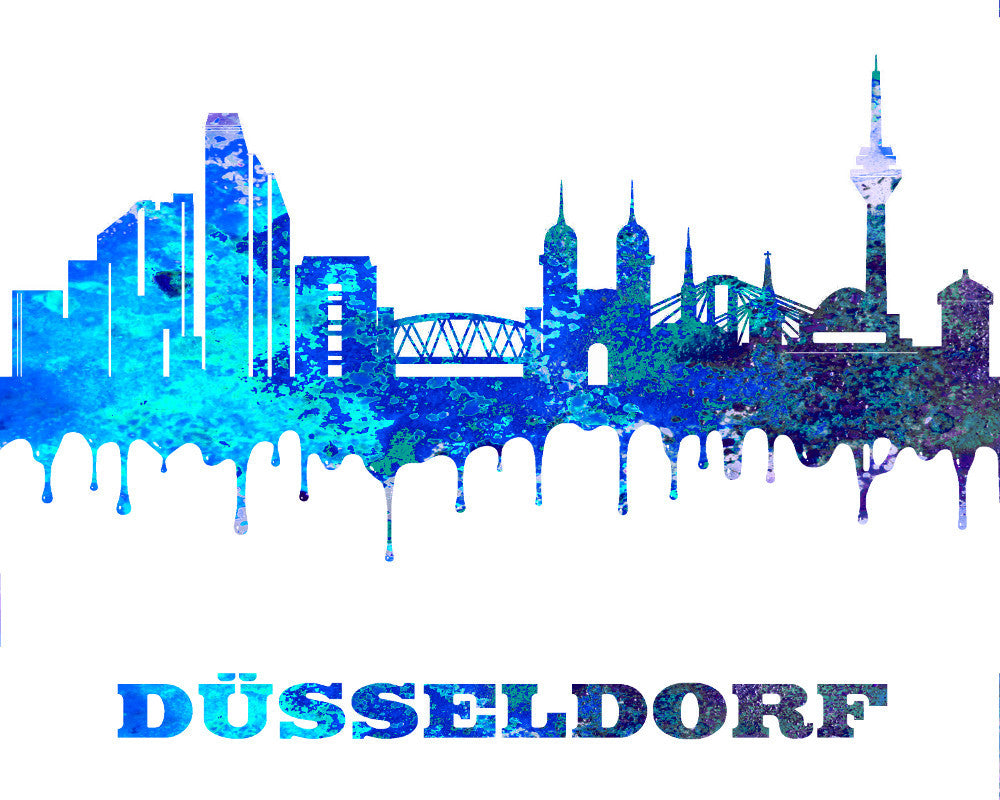 Dusseldorf City Skyline Print Wall Art Poster Germany - OnTrendAndFab