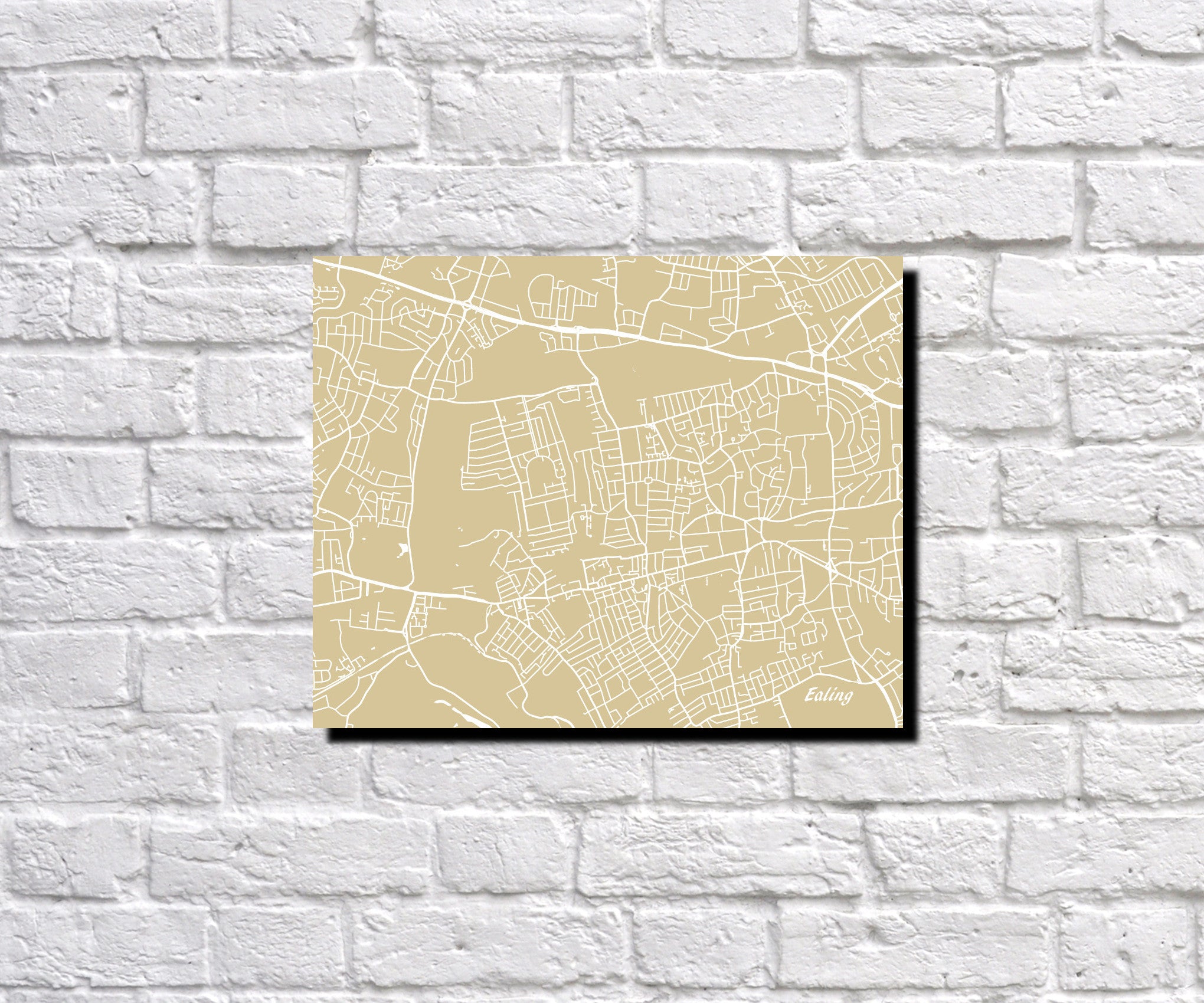 Ealing London City Street Map Print Feature Wall Art Poster 7180L