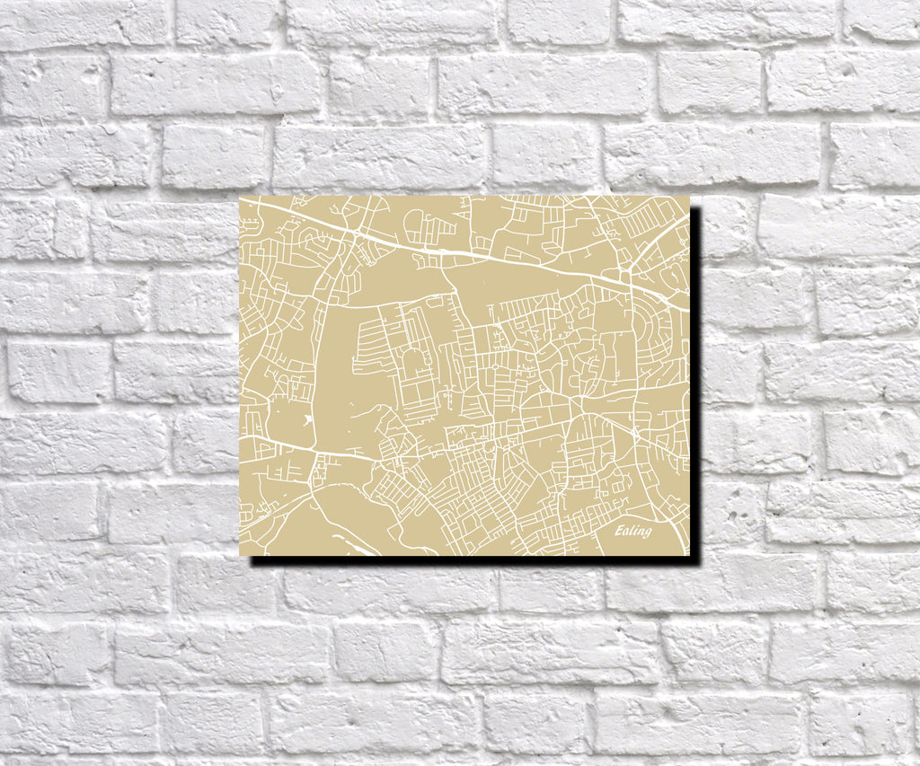 Ealing London City Street Map Print Feature Wall Art Poster 7180L