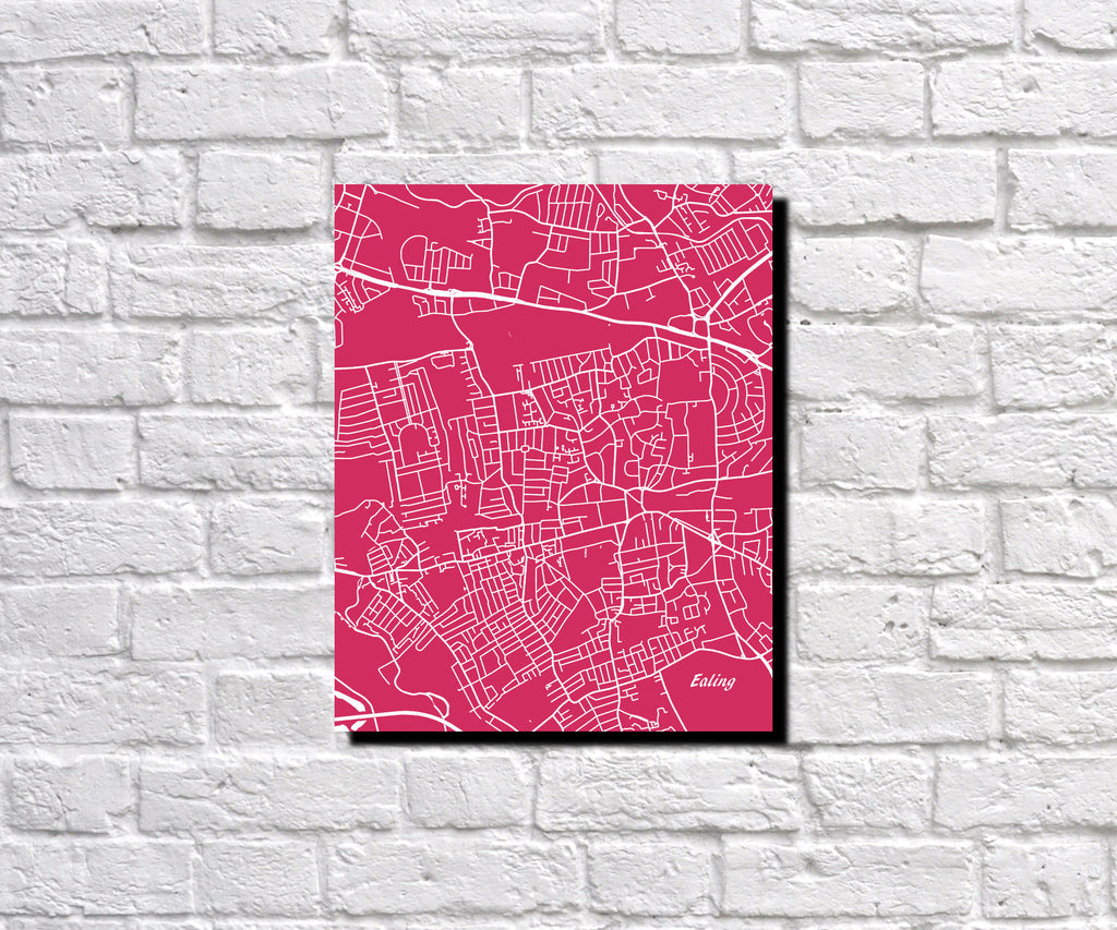 Ealing London City Street Map Print Feature Wall Art Poster 7180P