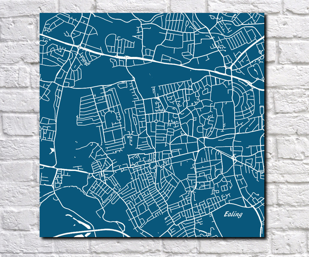 Ealing, London City Street Map Custom Wall Map Poster 7180S