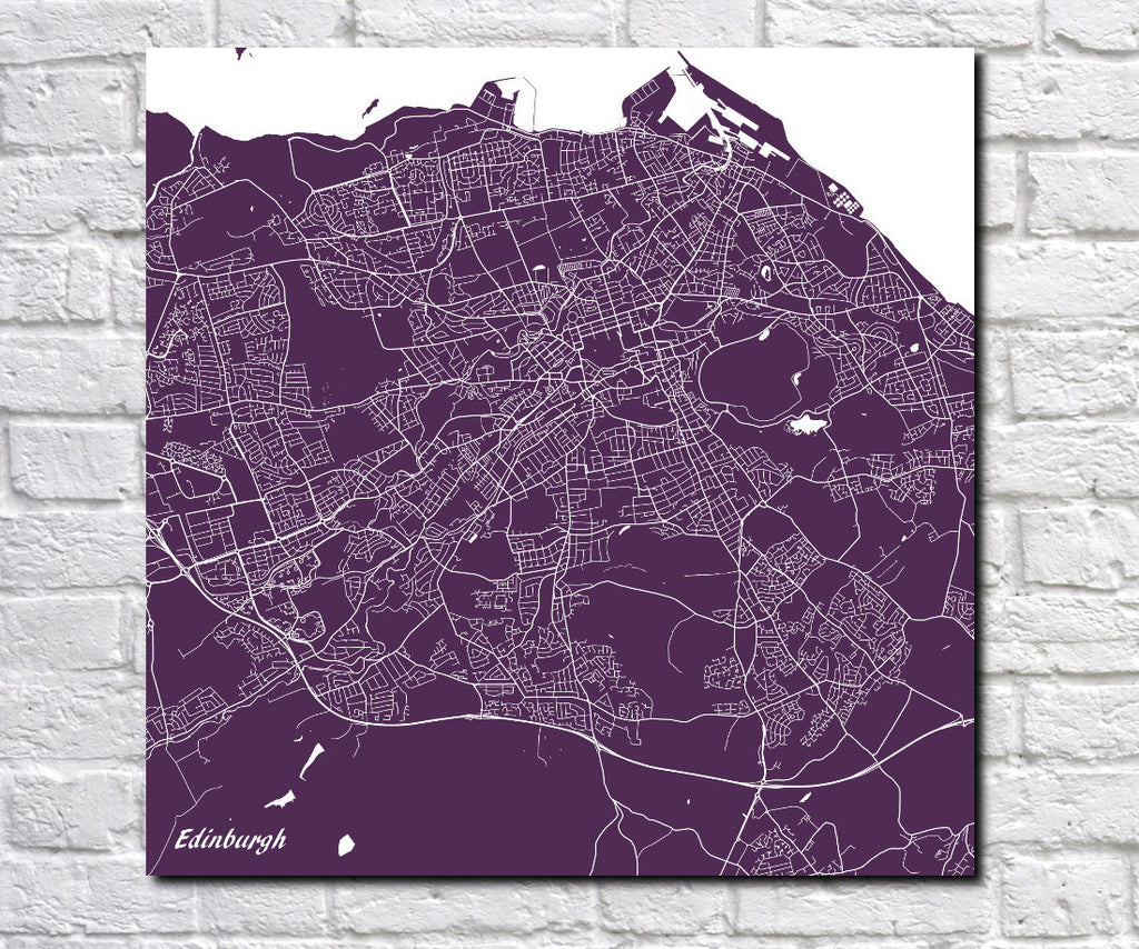 Edinburgh City Street Map Print Modern Art Poster Home Decor - OnTrendAndFab