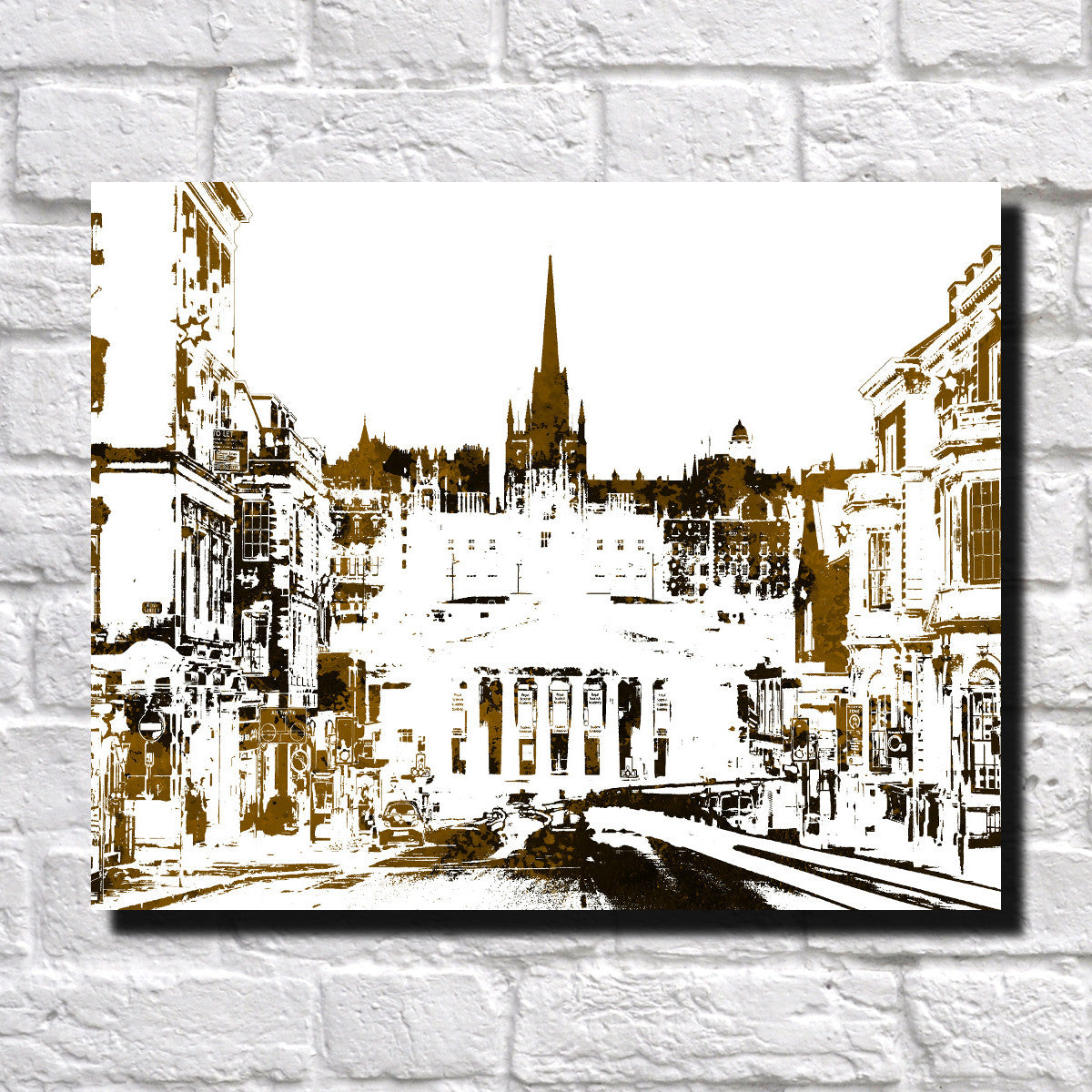 Edinburgh City Skyline Print Feature Wall Art Landscape Poster