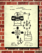 Edison Patent Print Vintage Invention Poster Electrical Blueprint - OnTrendAndFab