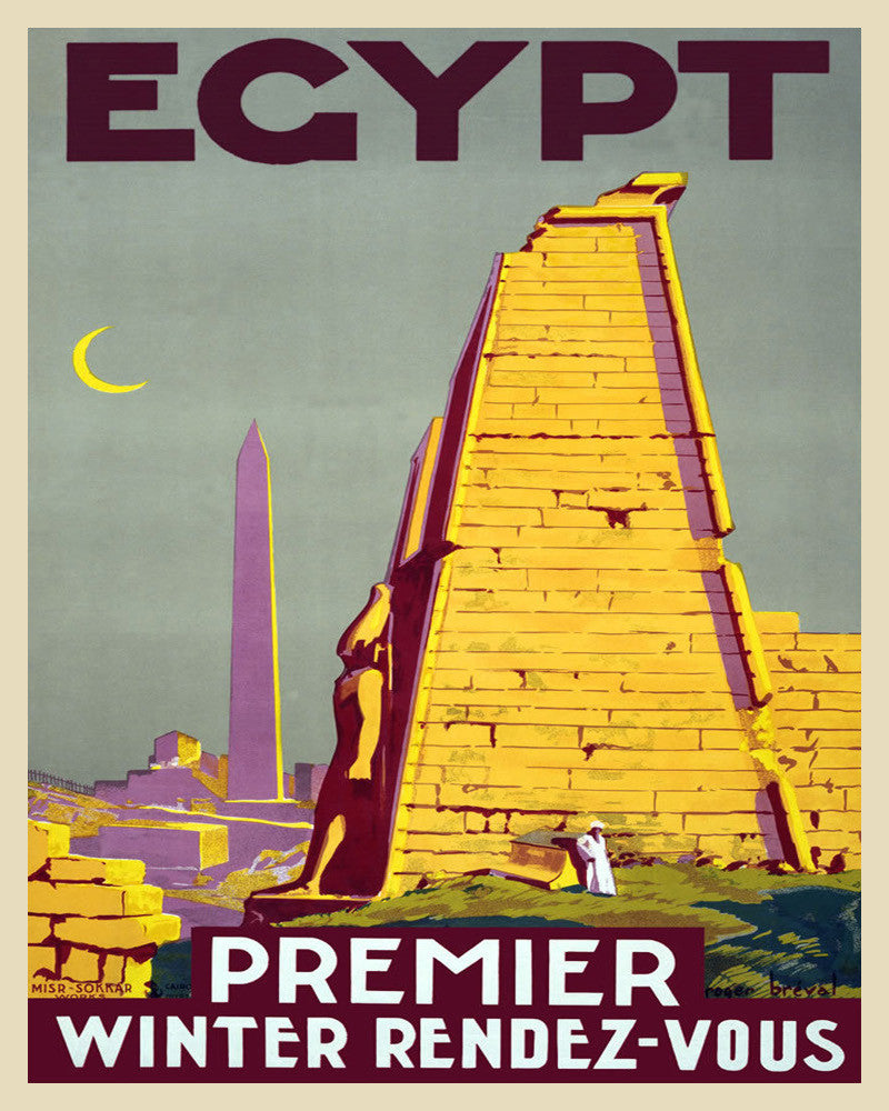 Egypt Pyramids Print Vintage Travel Poster Art - OnTrendAndFab