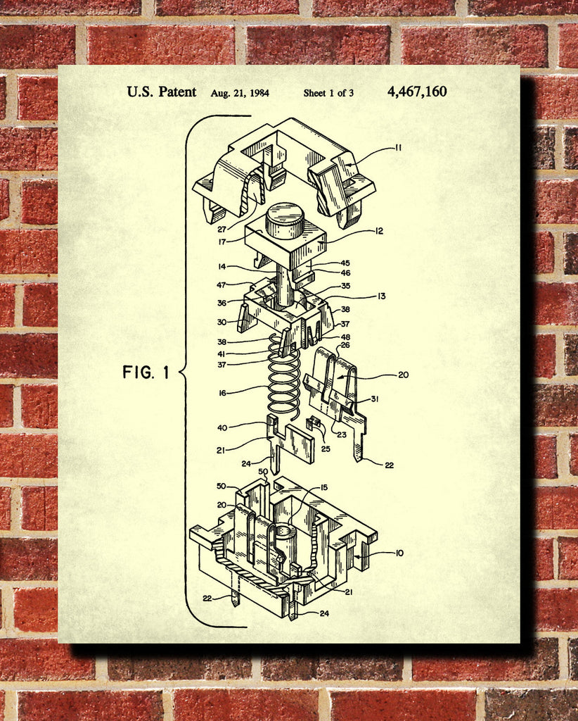 Electrical Blueprint Switch Patent Print Workshop Poster - OnTrendAndFab