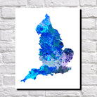 England Map Print Outline Wall Map of England