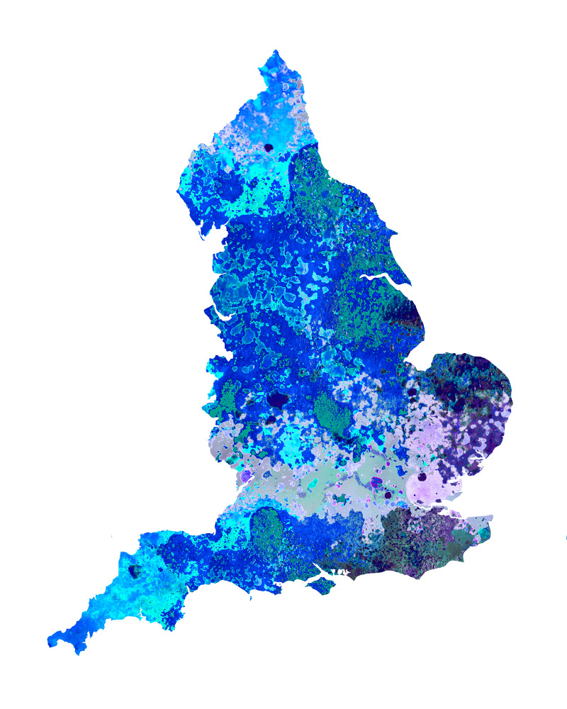 England Map Print Outline Wall Map of England