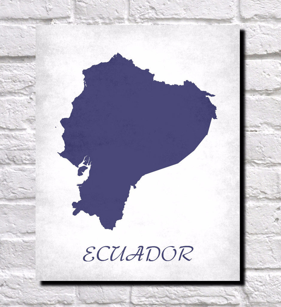 Ecuador Map Print Outline Wall Map of Ecuador