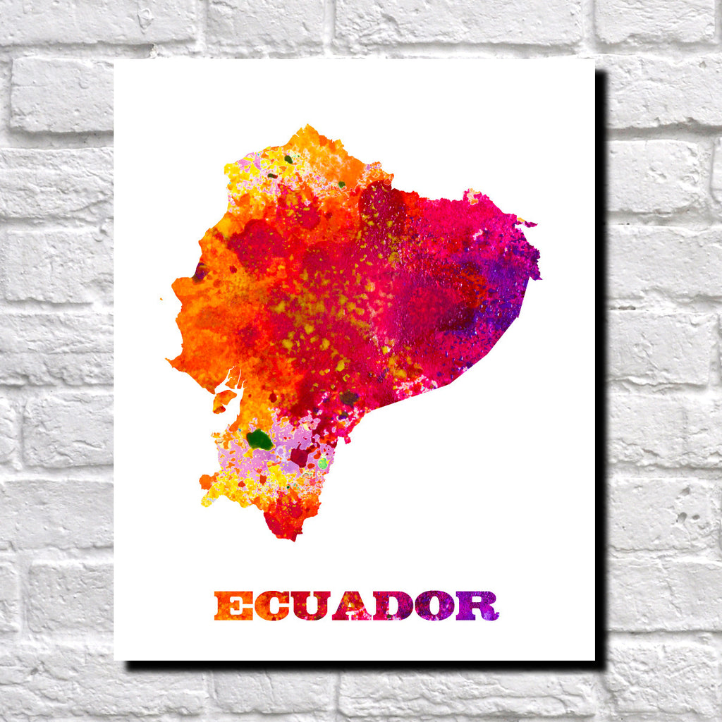 Ecuador Map Print Outline Wall Map of Ecuador