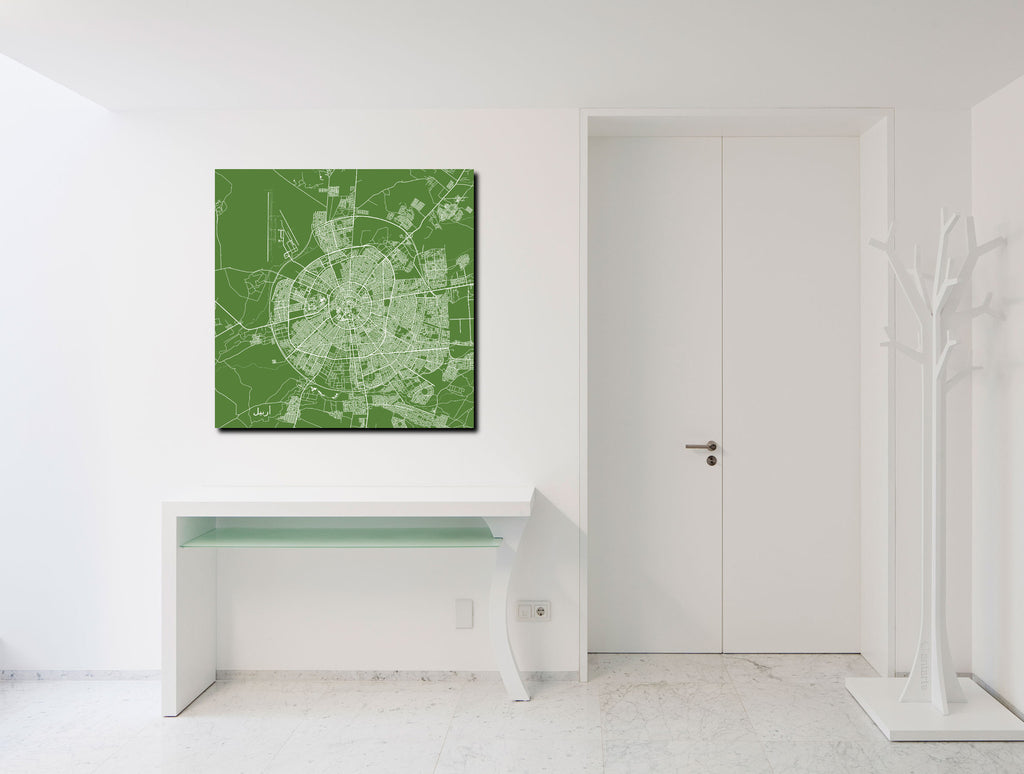 Erbil, Iraq City Street Map Print Custom Wall Map – GalleryThane