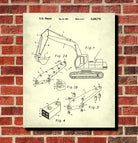 Excavator Blueprint Mining Equipment Poster Klondike Gold Rush