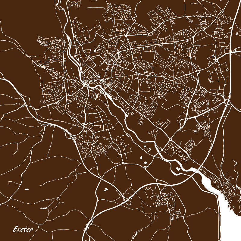 Exeter City Street Map Print Custom Wall Map – GalleryThane