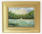 Vintage Oil Painting River Landscape Scene Signed Framed