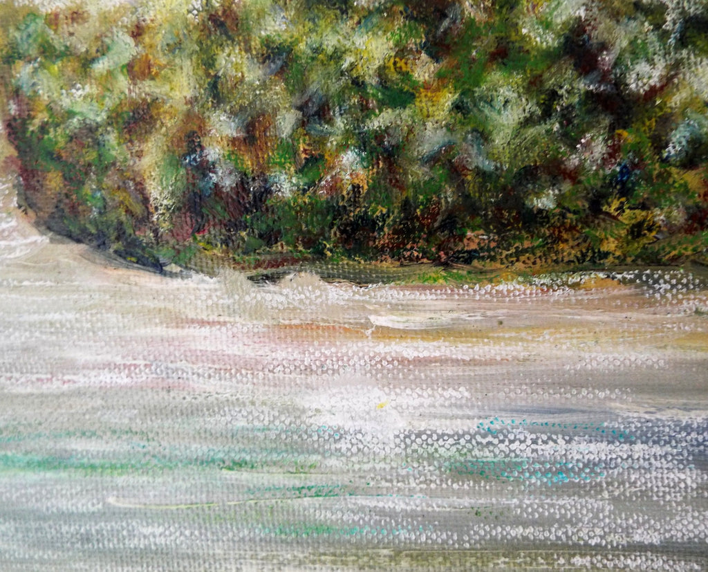 Vintage Oil Painting River Landscape Scene Signed Framed